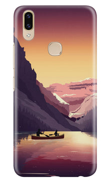 Mountains Boat Mobile Back Case for Asus Zenfone Max Pro M2 (Design - 181)