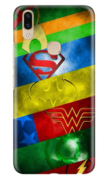 Superheros Logo Mobile Back Case for Asus Zenfone Max Pro M2 (Design - 251)