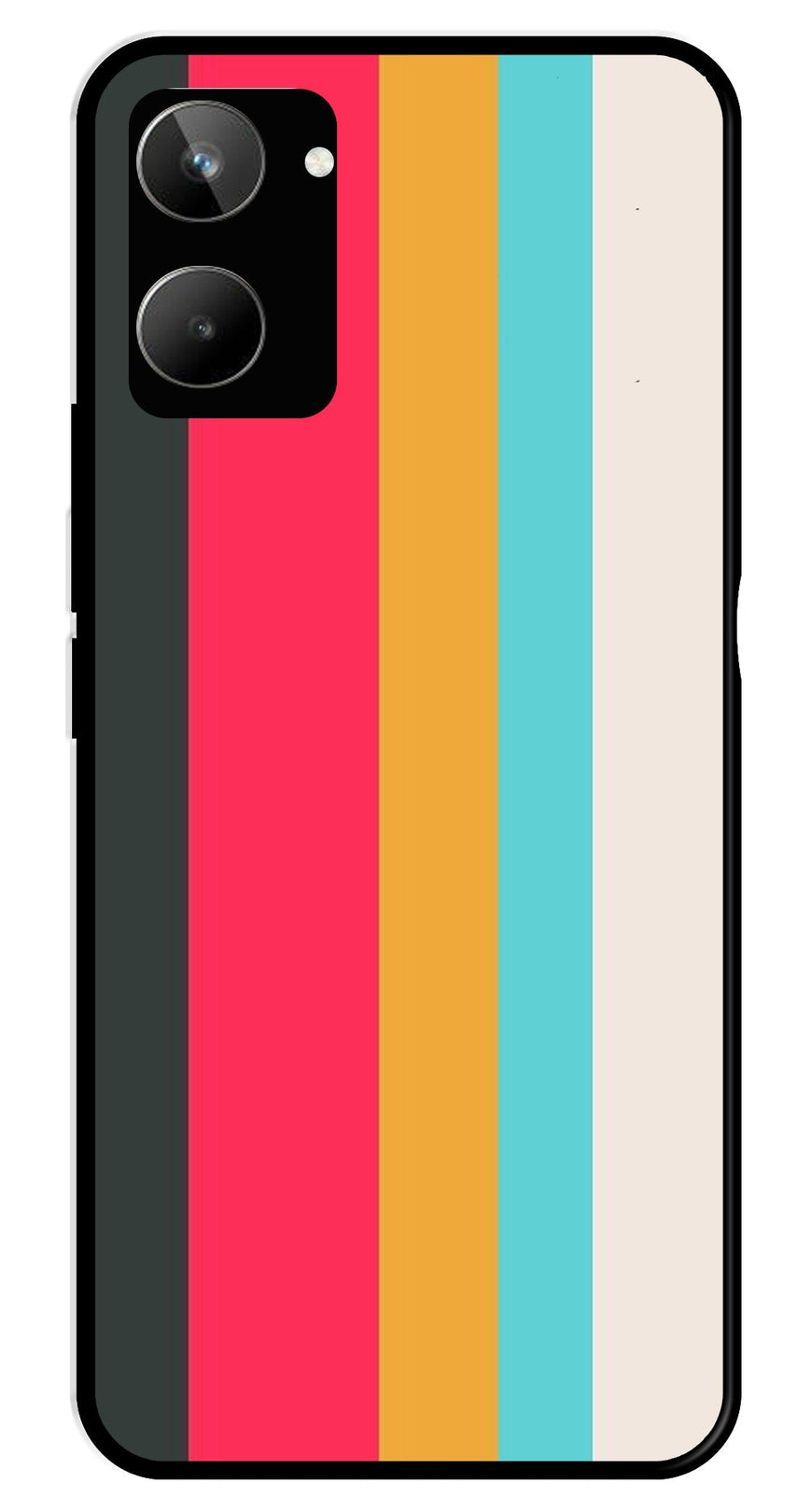 Muted Rainbow Metal Mobile Case for Realme 10   (Design No -31)