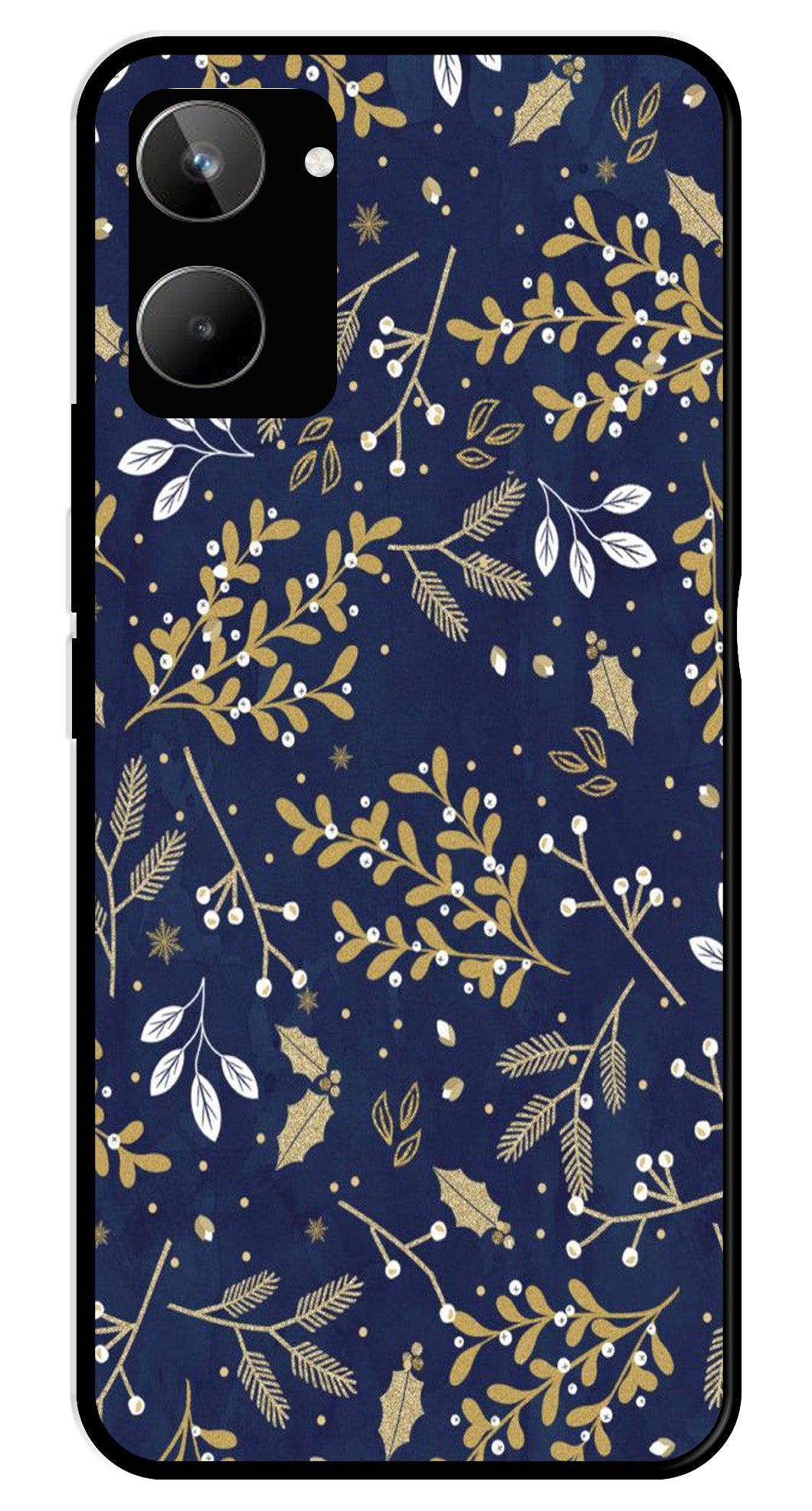 Floral Pattern  Metal Mobile Case for Realme 10   (Design No -52)
