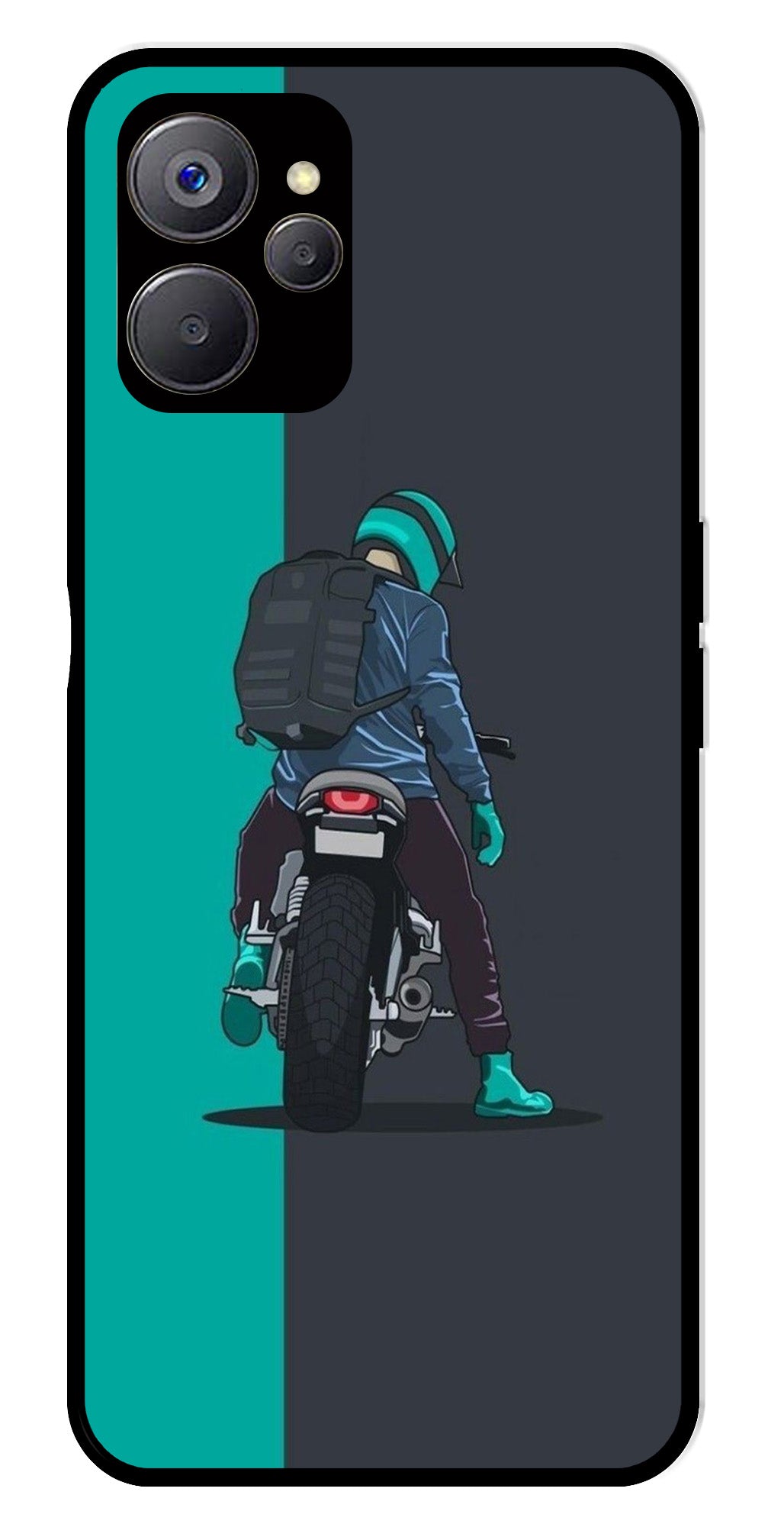 Bike Lover Metal Mobile Case for Realme 9i 5G   (Design No -05)