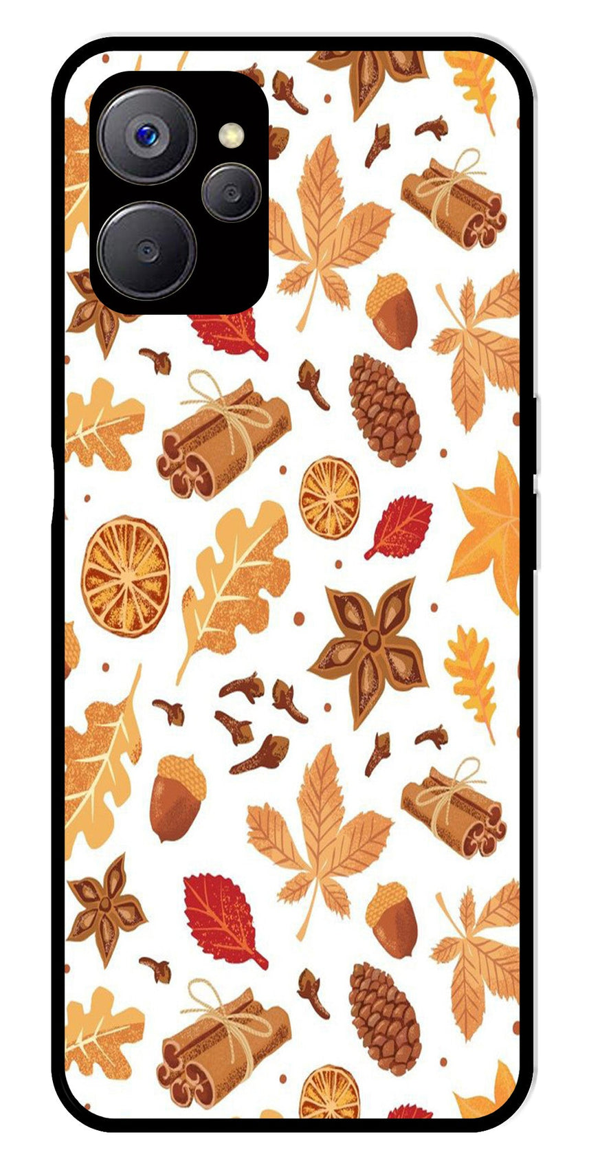 Autumn Leaf Metal Mobile Case for Realme 9i 5G   (Design No -19)