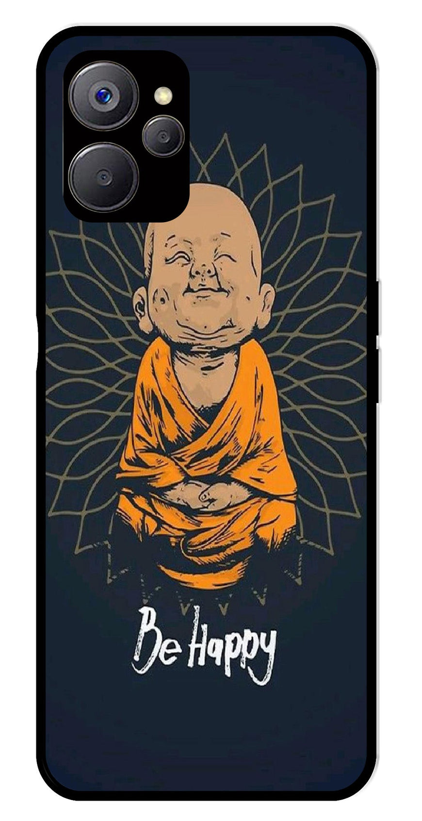Be Happy Metal Mobile Case for Realme 9i 5G   (Design No -27)