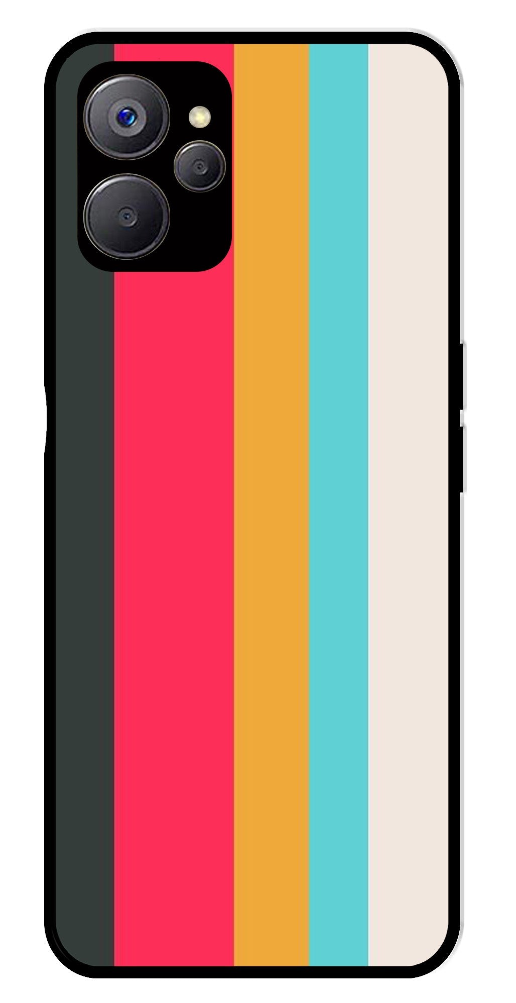 Muted Rainbow Metal Mobile Case for Realme 9i 5G   (Design No -31)