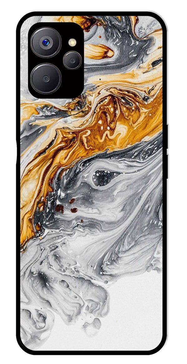 Marble Pattern Metal Mobile Case for Realme 9i 5G   (Design No -36)