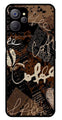 Coffee Pattern Metal Mobile Case for Realme 9i 5G   (Design No -37)