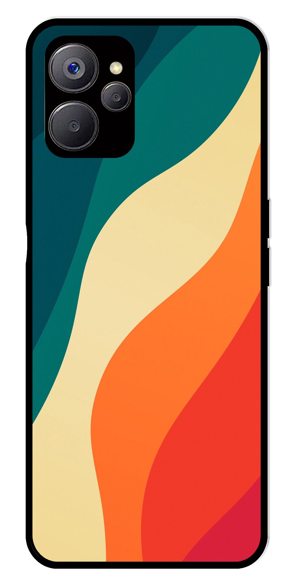 Muted Rainbow Metal Mobile Case for Realme 9i 5G   (Design No -39)