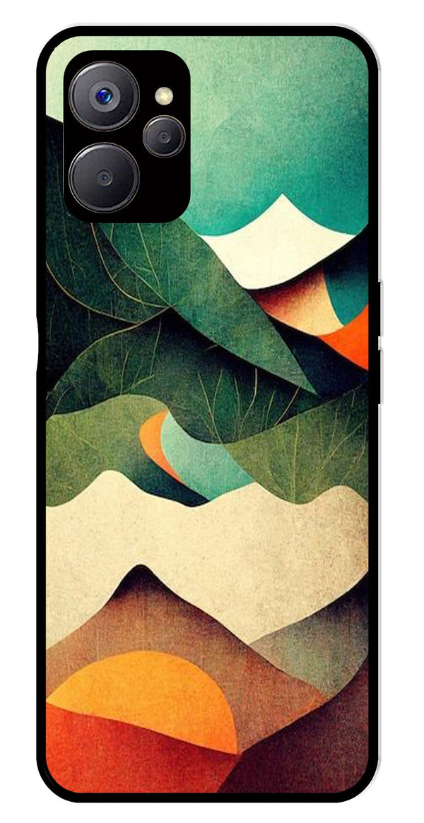 MultiColor Pattern Metal Mobile Case for Realme 9i 5G   (Design No -43)