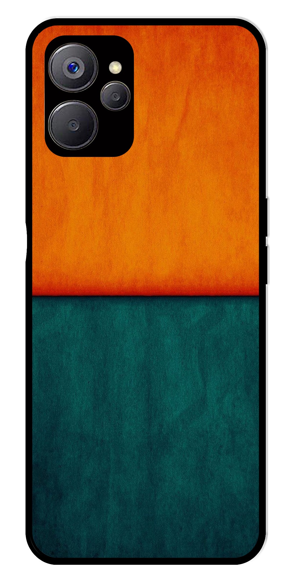 Orange Green Pattern Metal Mobile Case for Realme 9i 5G   (Design No -45)