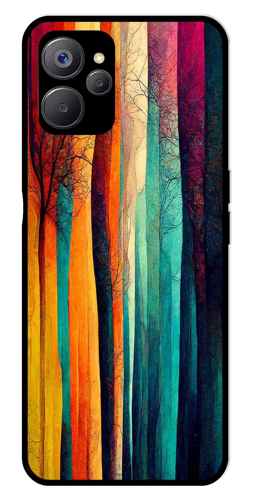 Modern Art Colorful Metal Mobile Case for Realme 9i 5G   (Design No -47)