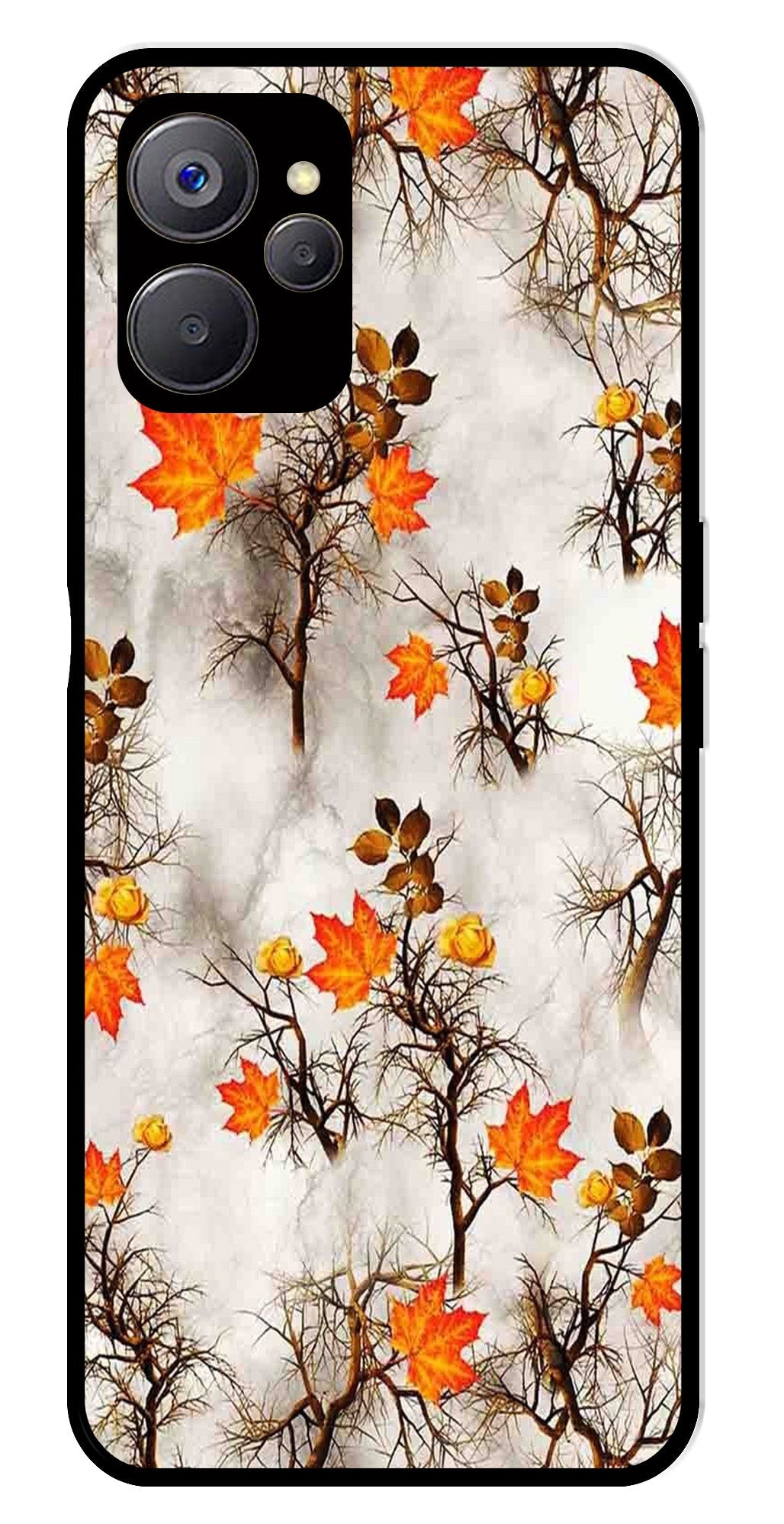 Autumn leaves Metal Mobile Case for Realme 9i 5G   (Design No -55)