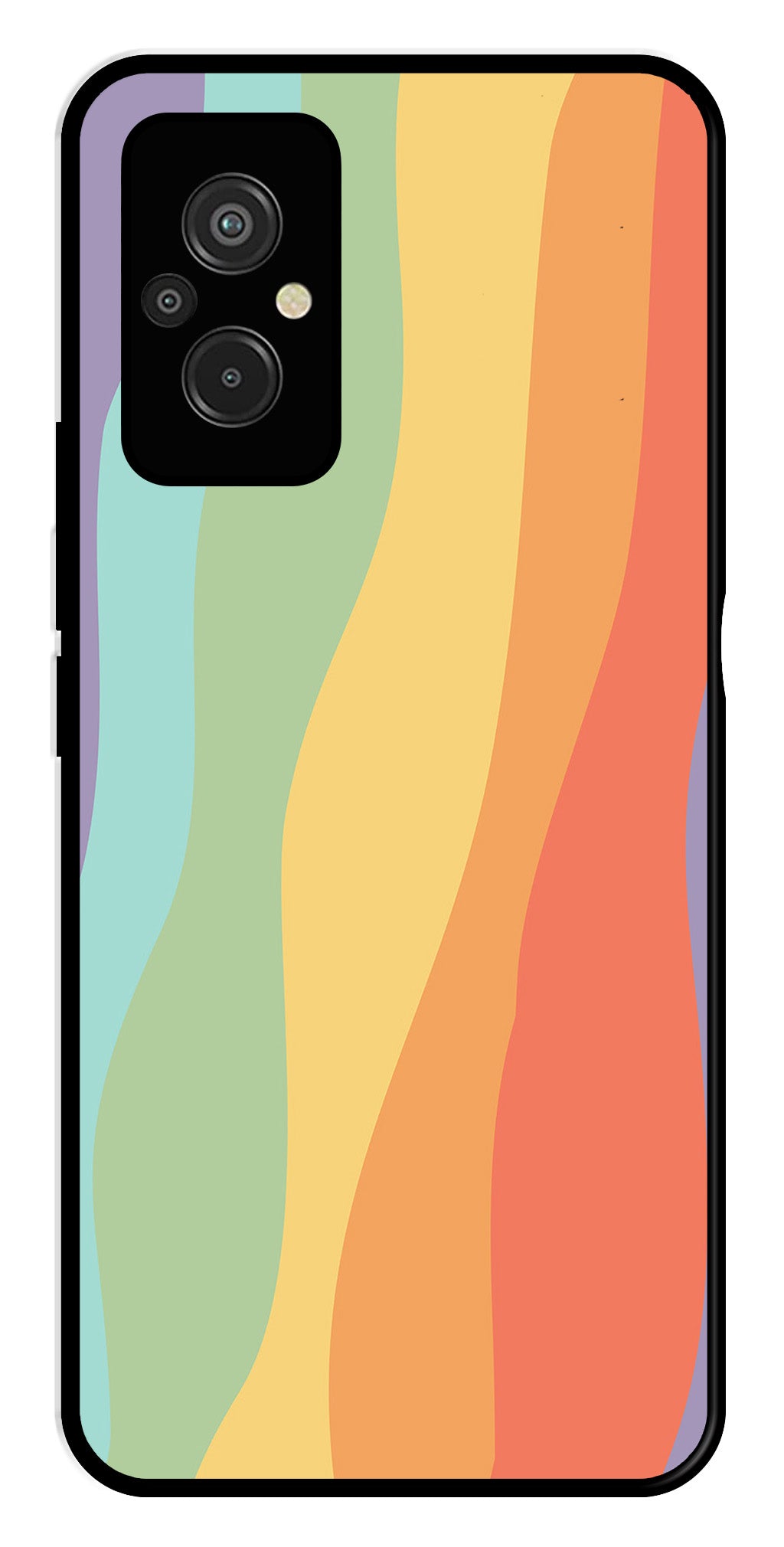 Muted Rainbow Metal Mobile Case for Redmi 11 Prime   (Design No -02)