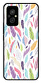 Colorful Feathers Metal Mobile Case for Redmi 11 Prime   (Design No -06)