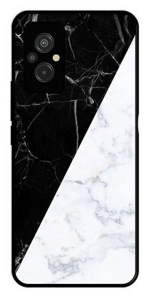 Black White Marble Design Metal Mobile Case for Redmi 11 Prime