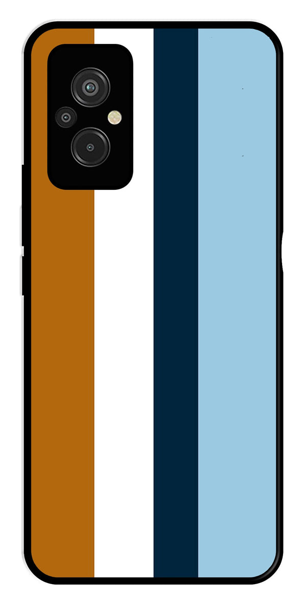 MultiColor Pattern Metal Mobile Case for Redmi 11 Prime   (Design No -17)