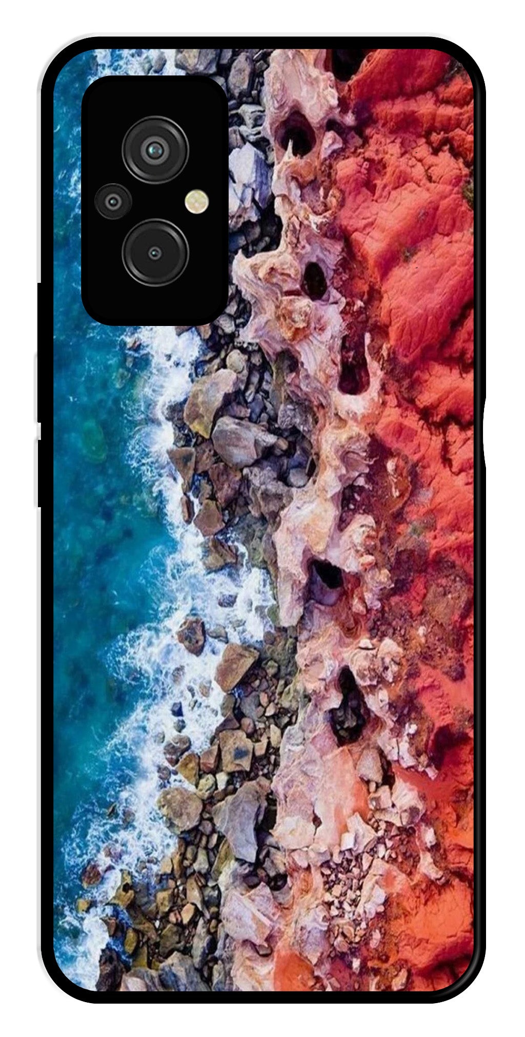 Sea Shore Metal Mobile Case for Redmi 11 Prime   (Design No -18)