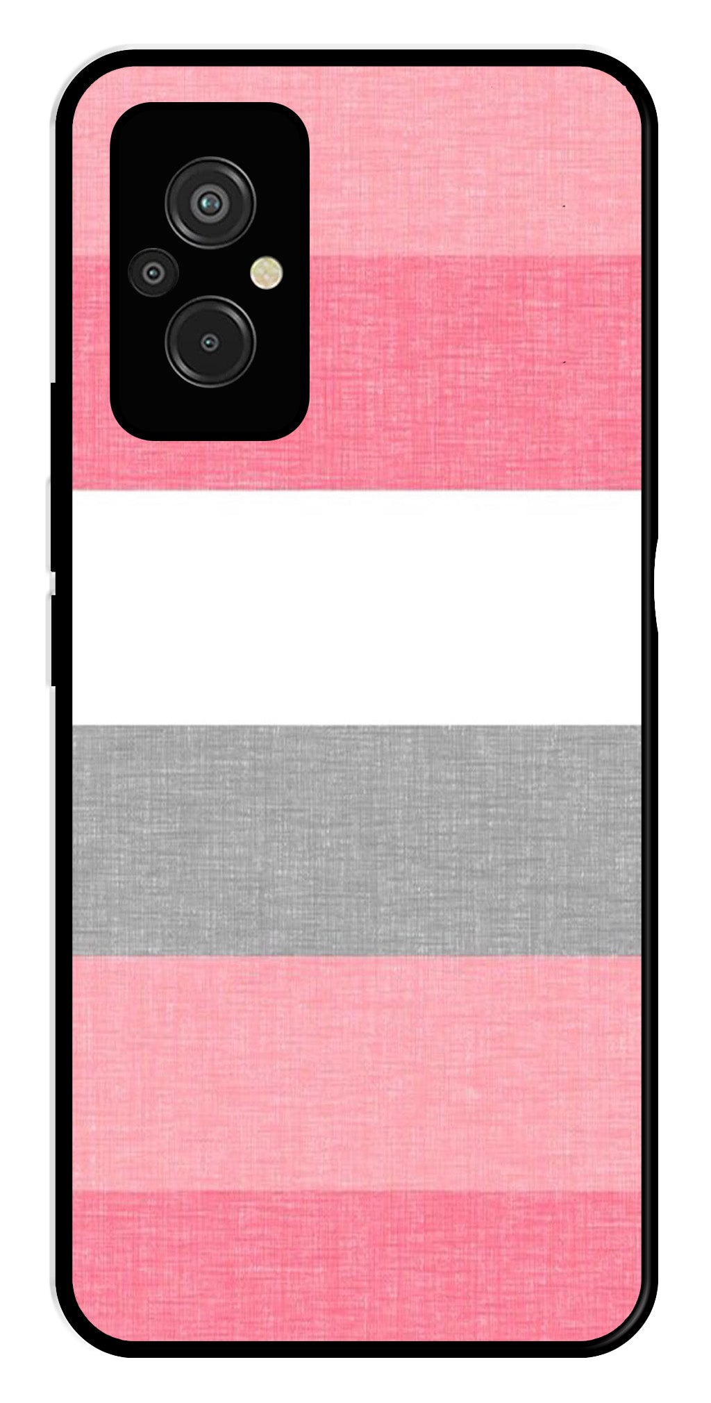 Pink Pattern Metal Mobile Case for Redmi 11 Prime   (Design No -23)