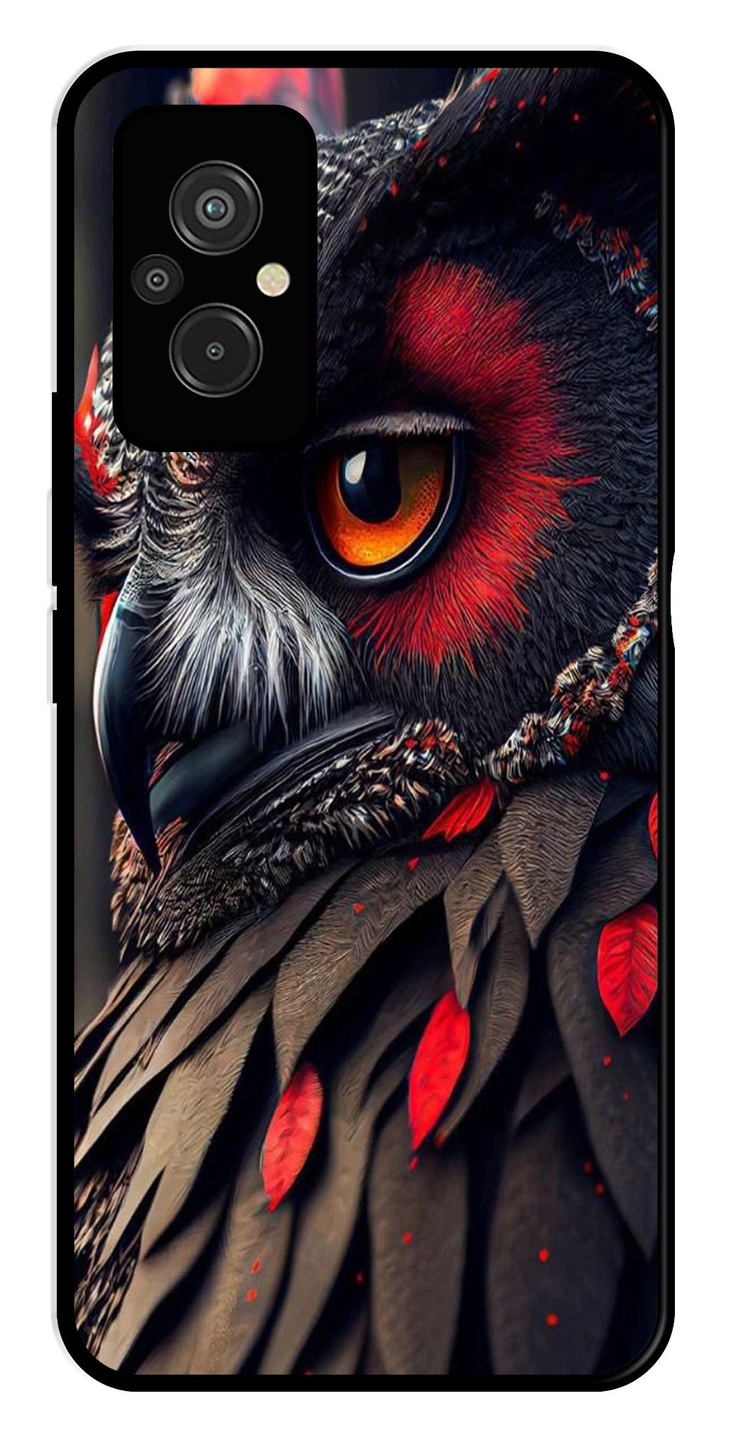Owl Design Metal Mobile Case for Redmi 11 Prime   (Design No -26)