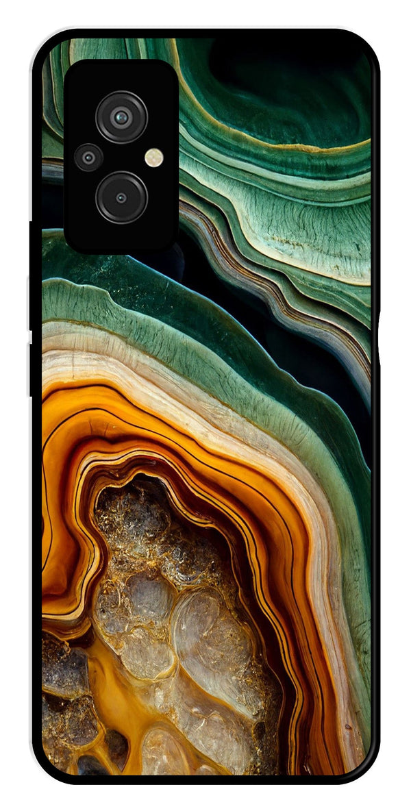 Marble Design Metal Mobile Case for Redmi 11 Prime   (Design No -28)