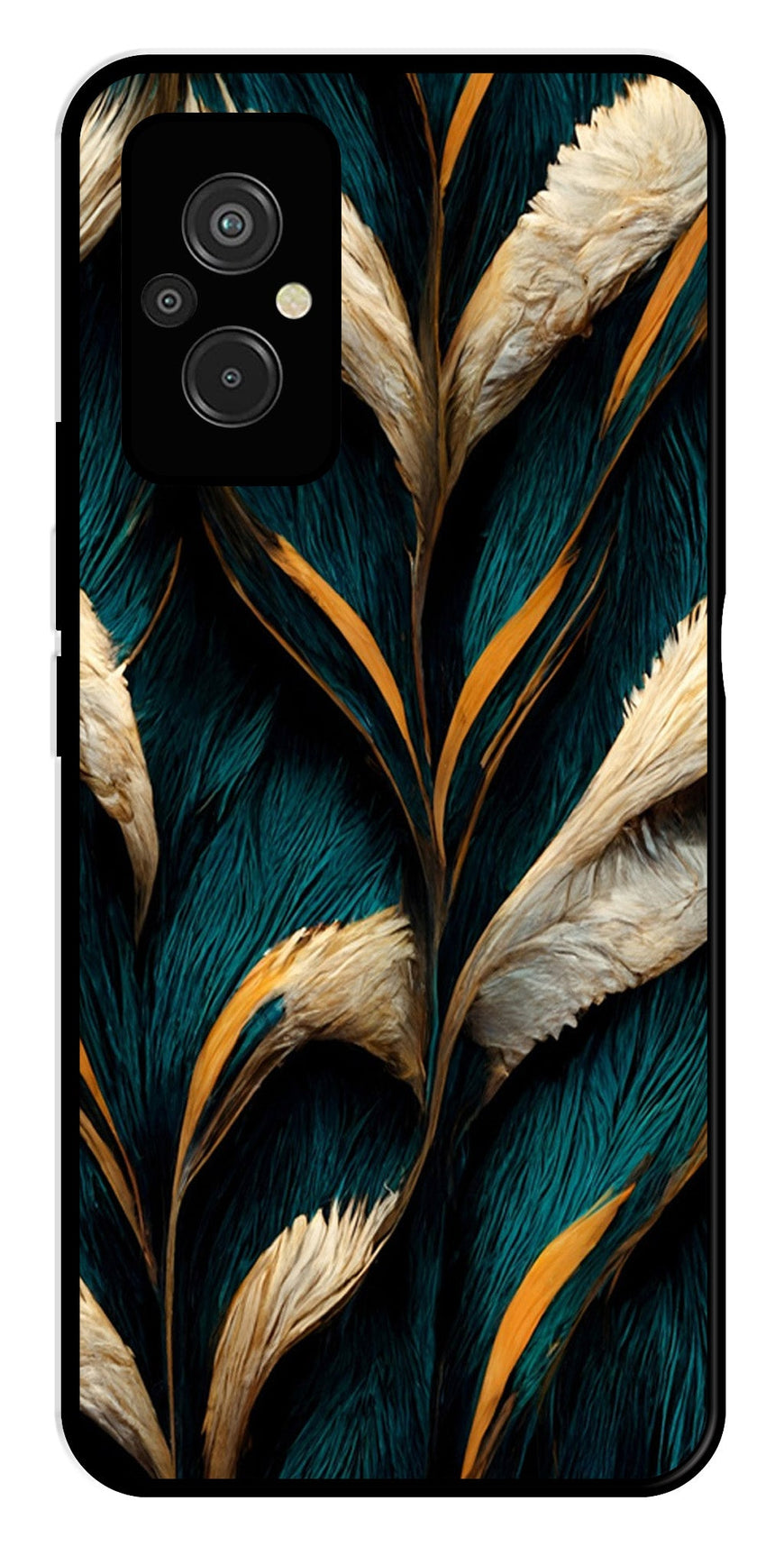 Feathers Metal Mobile Case for Redmi 11 Prime   (Design No -30)