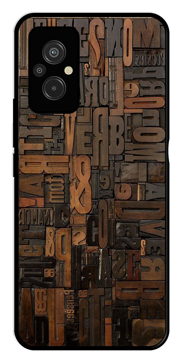 Alphabets Metal Mobile Case for Redmi 11 Prime   (Design No -32)
