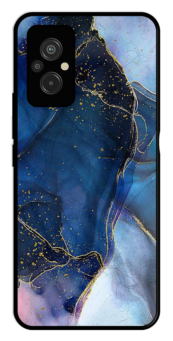 Blue Marble Metal Mobile Case for Redmi 11 Prime   (Design No -34)