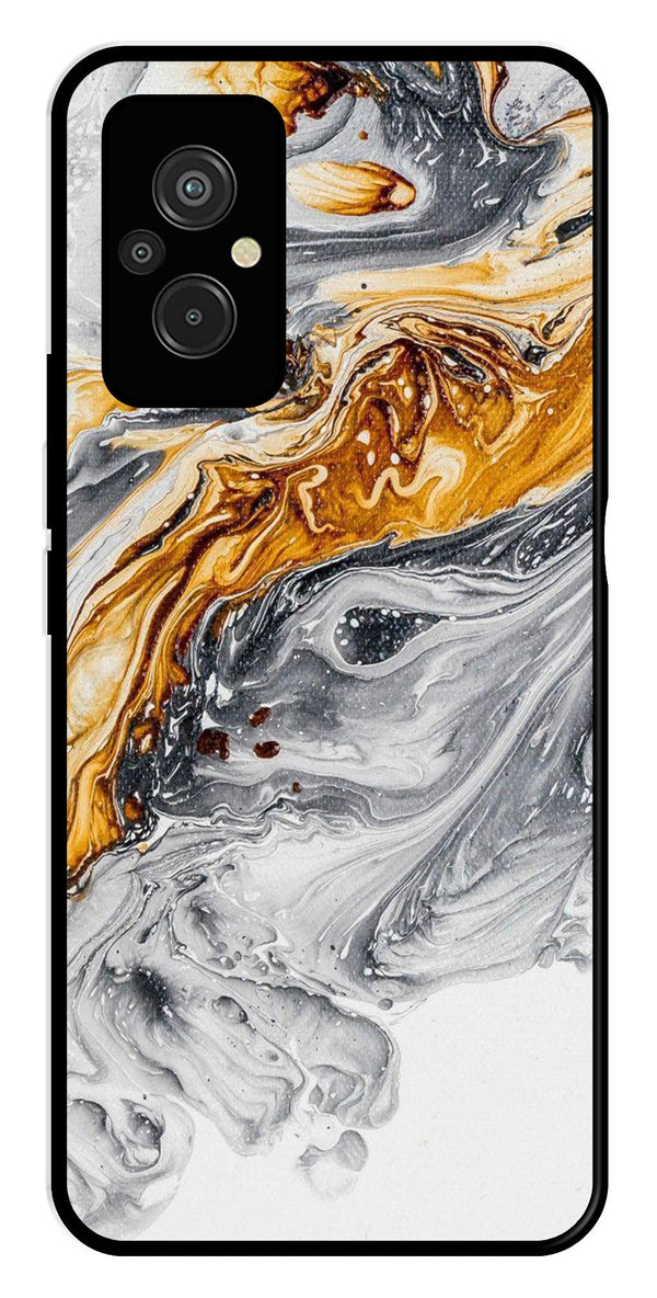 Marble Pattern Metal Mobile Case for Redmi 11 Prime   (Design No -36)
