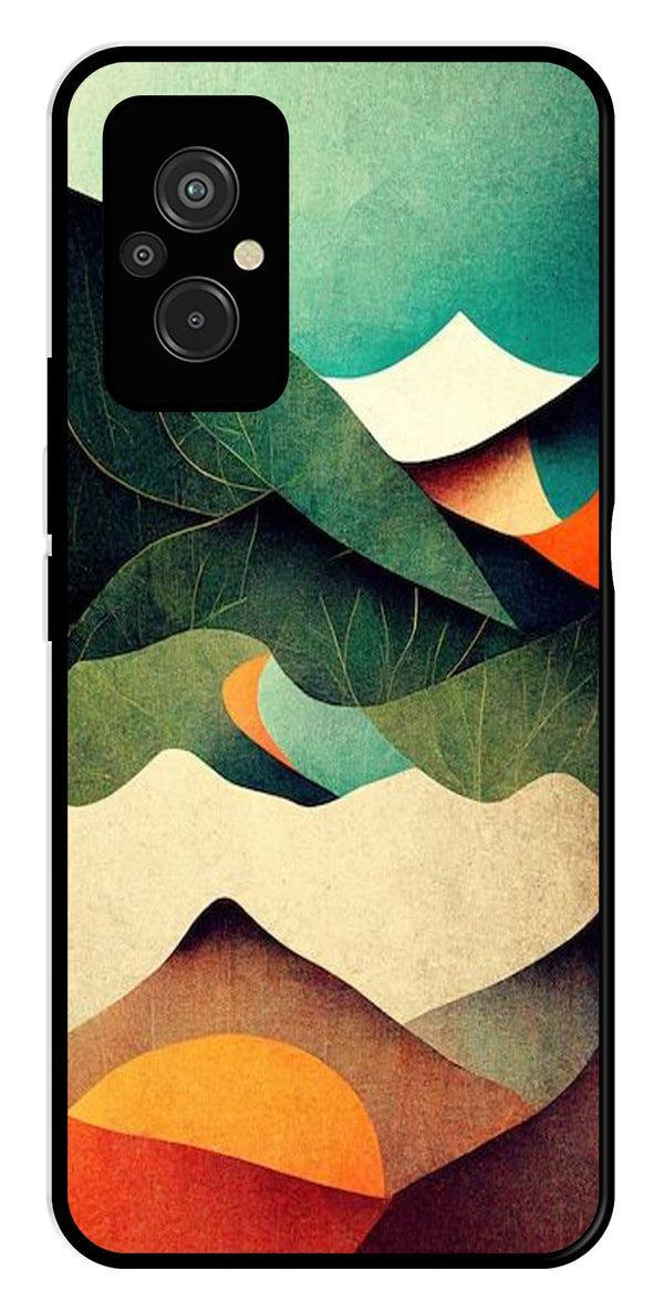 MultiColor Pattern Metal Mobile Case for Redmi 11 Prime   (Design No -43)
