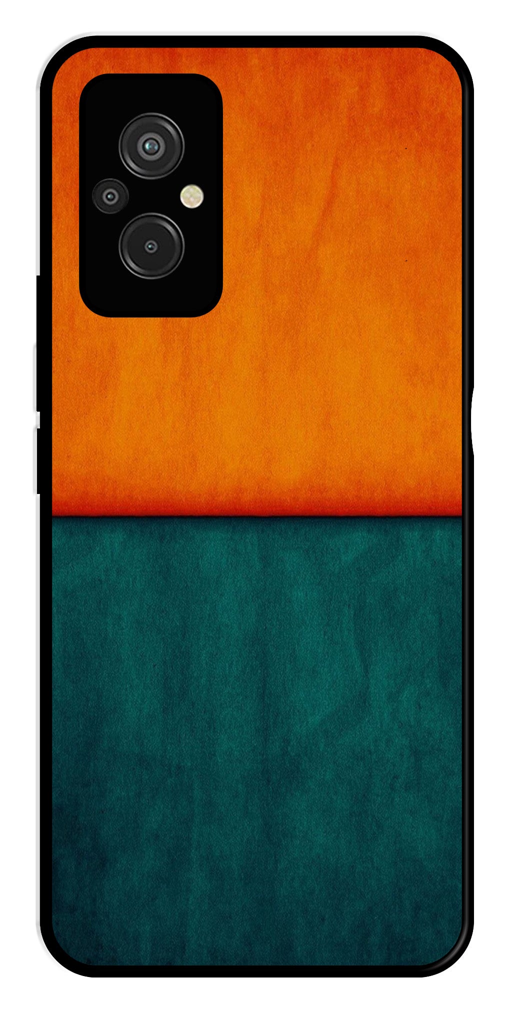 Orange Green Pattern Metal Mobile Case for Redmi 11 Prime   (Design No -45)