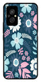 Flower Leaves Design Metal Mobile Case for Redmi 11 Prime   (Design No -50)