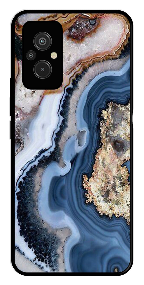 Marble Design Metal Mobile Case for Redmi 11 Prime   (Design No -53)