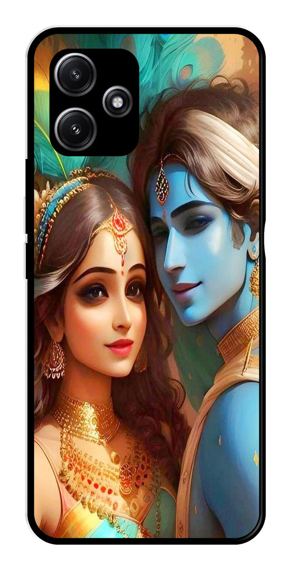 Lord Radha Krishna Metal Mobile Case for Redmi 12 5G   (Design No -01)