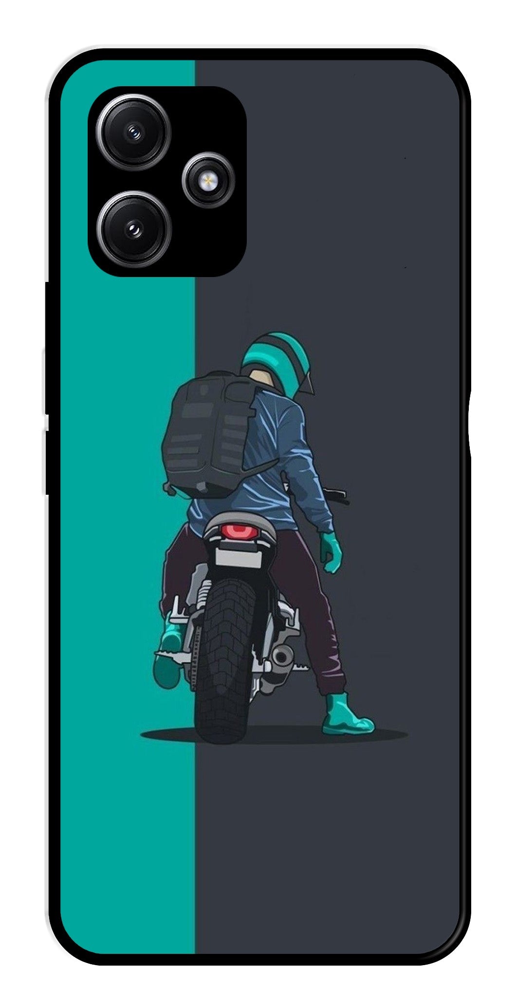 Bike Lover Metal Mobile Case for Redmi 12 5G   (Design No -05)