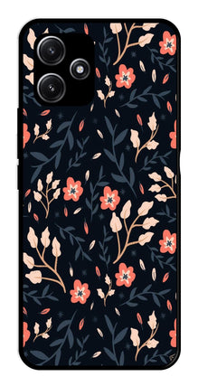 Floral Pattern Metal Mobile Case for Redmi 12 5G