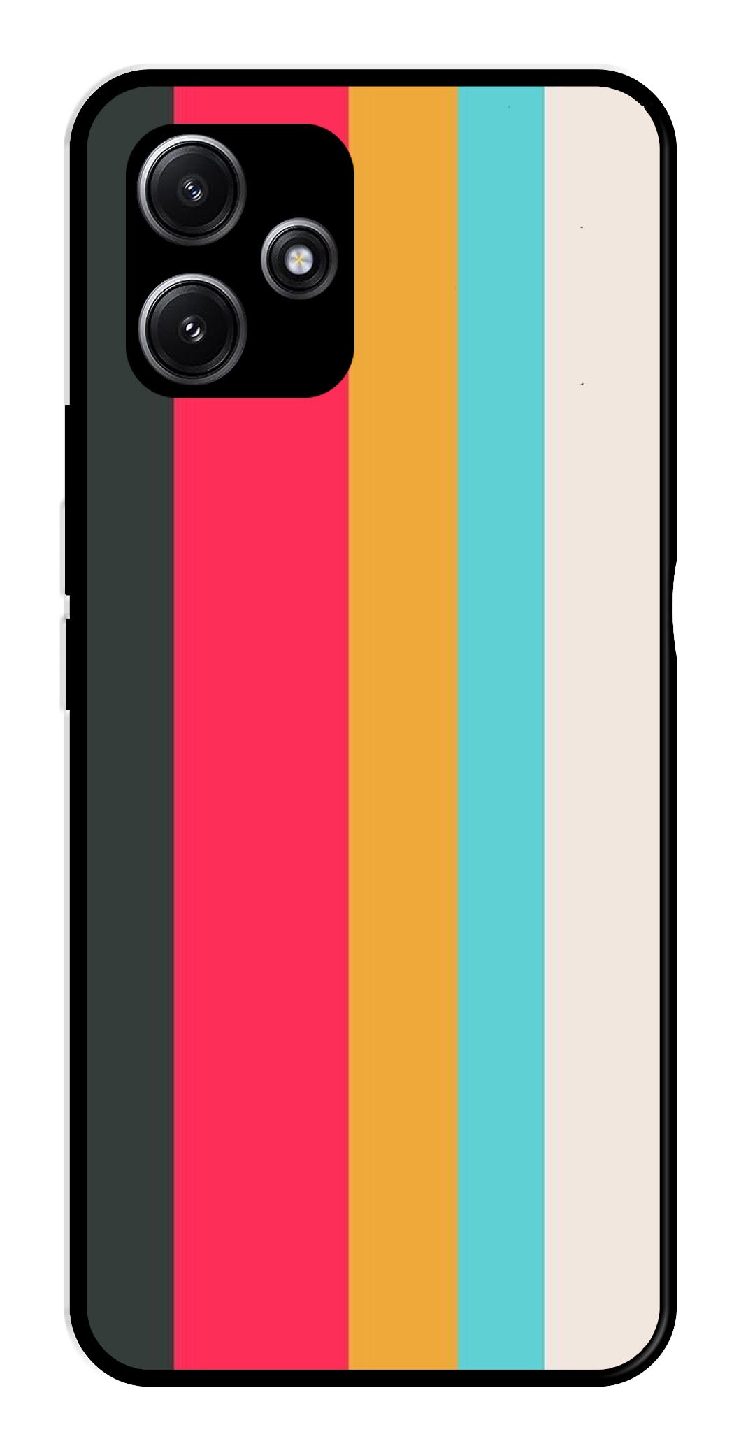 Muted Rainbow Metal Mobile Case for Redmi 12 5G   (Design No -31)