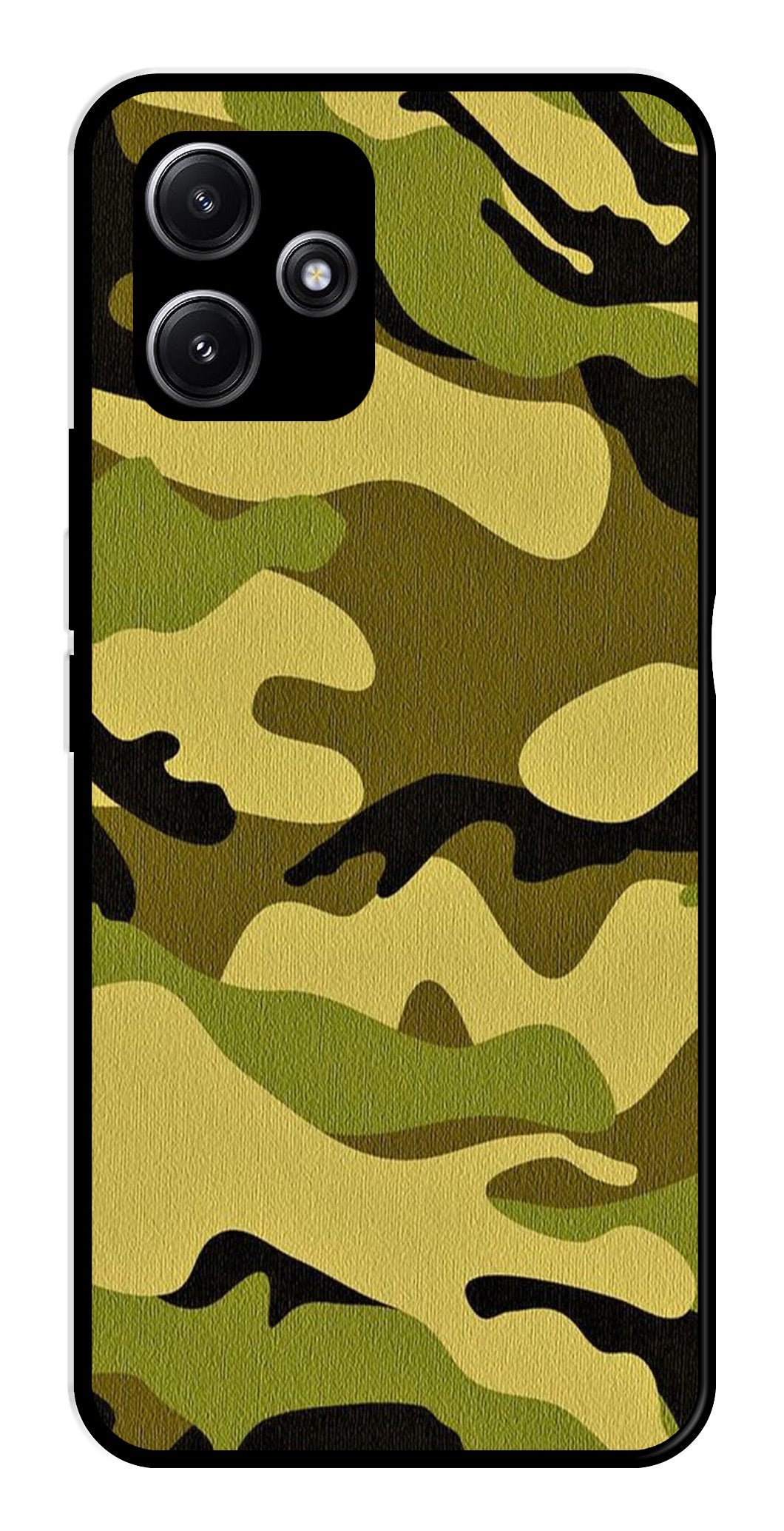 Army Pattern Metal Mobile Case for Redmi 12 5G   (Design No -35)