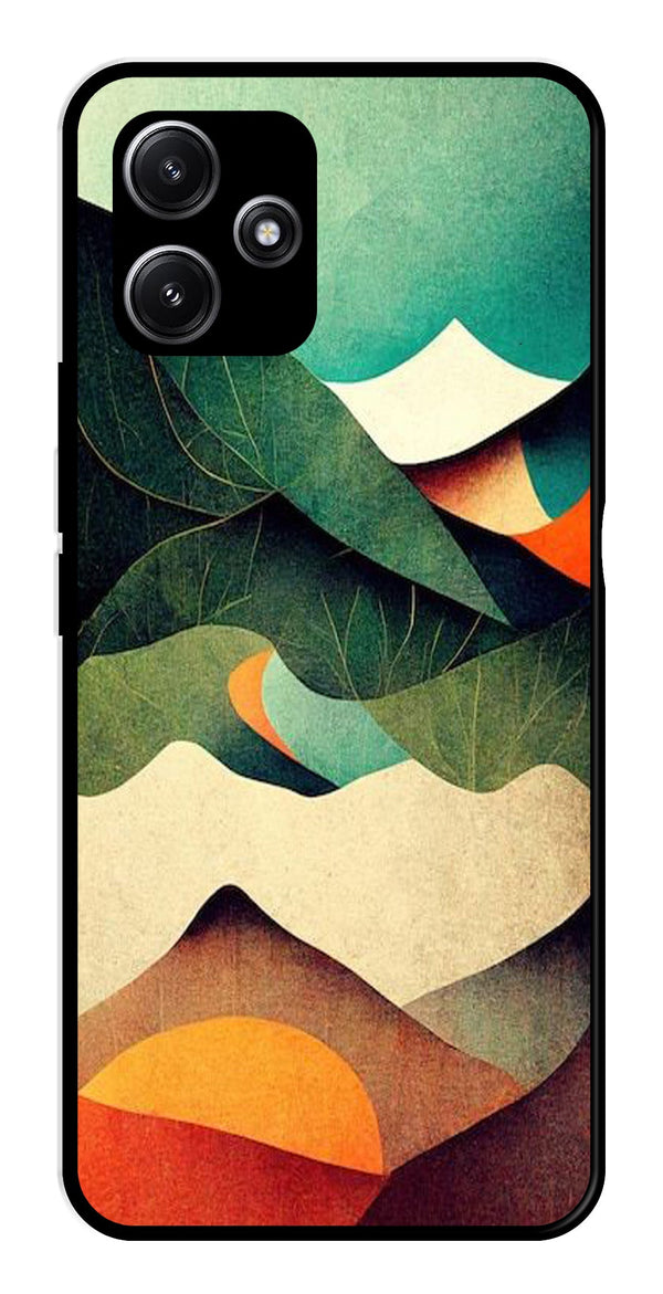 MultiColor Pattern Metal Mobile Case for Redmi 12 5G   (Design No -43)