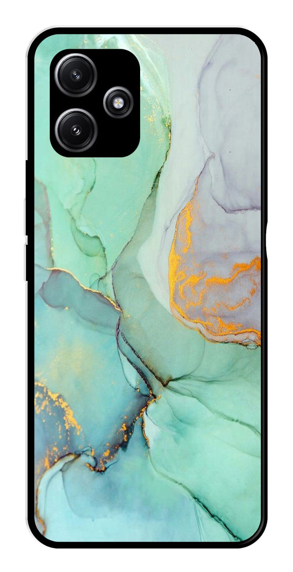 Marble Design Metal Mobile Case for Redmi 12 5G   (Design No -46)