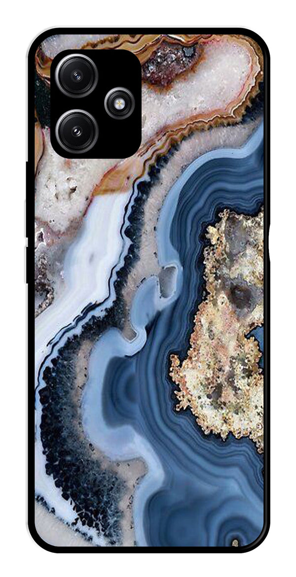 Marble Design Metal Mobile Case for Redmi 12 5G   (Design No -53)