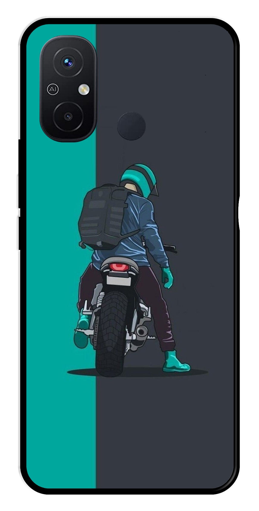 Bike Lover Metal Mobile Case for Redmi 12C   (Design No -05)