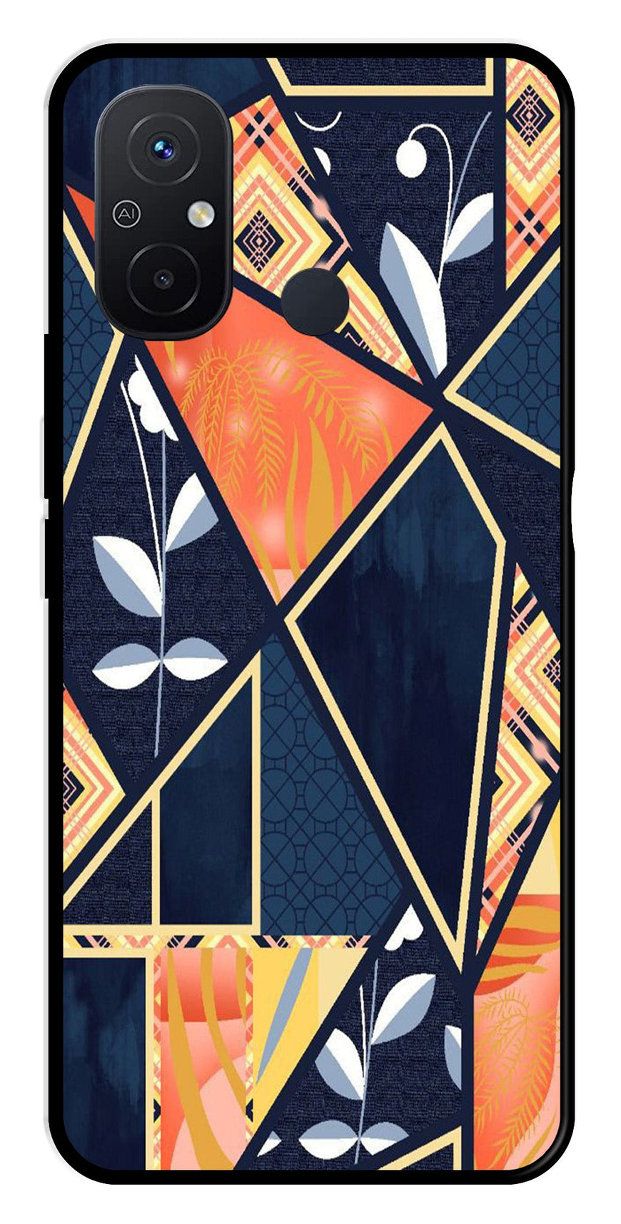 Marble Design Metal Mobile Case for Poco C55   (Design No -07)