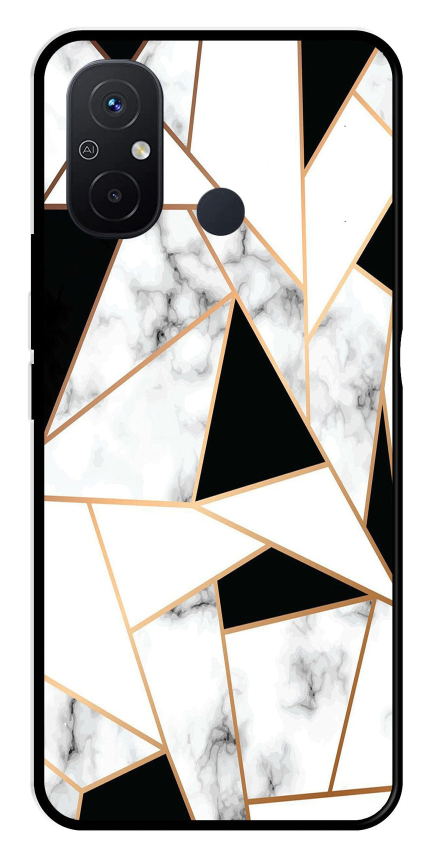 Marble Design2 Metal Mobile Case for Poco C55   (Design No -08)