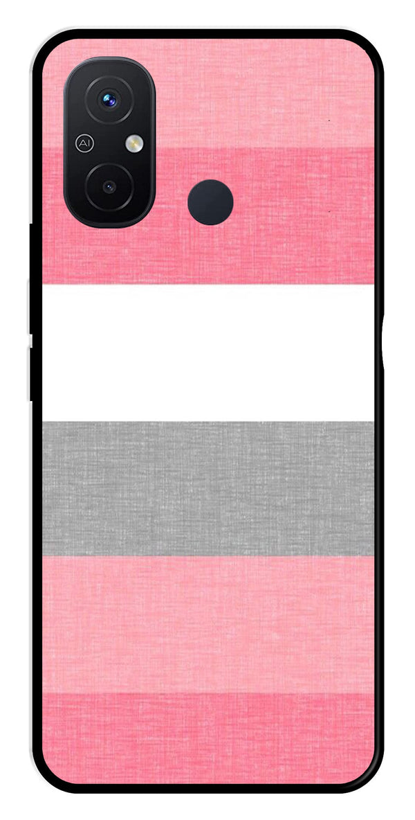 Pink Pattern Metal Mobile Case for Redmi 12C   (Design No -23)