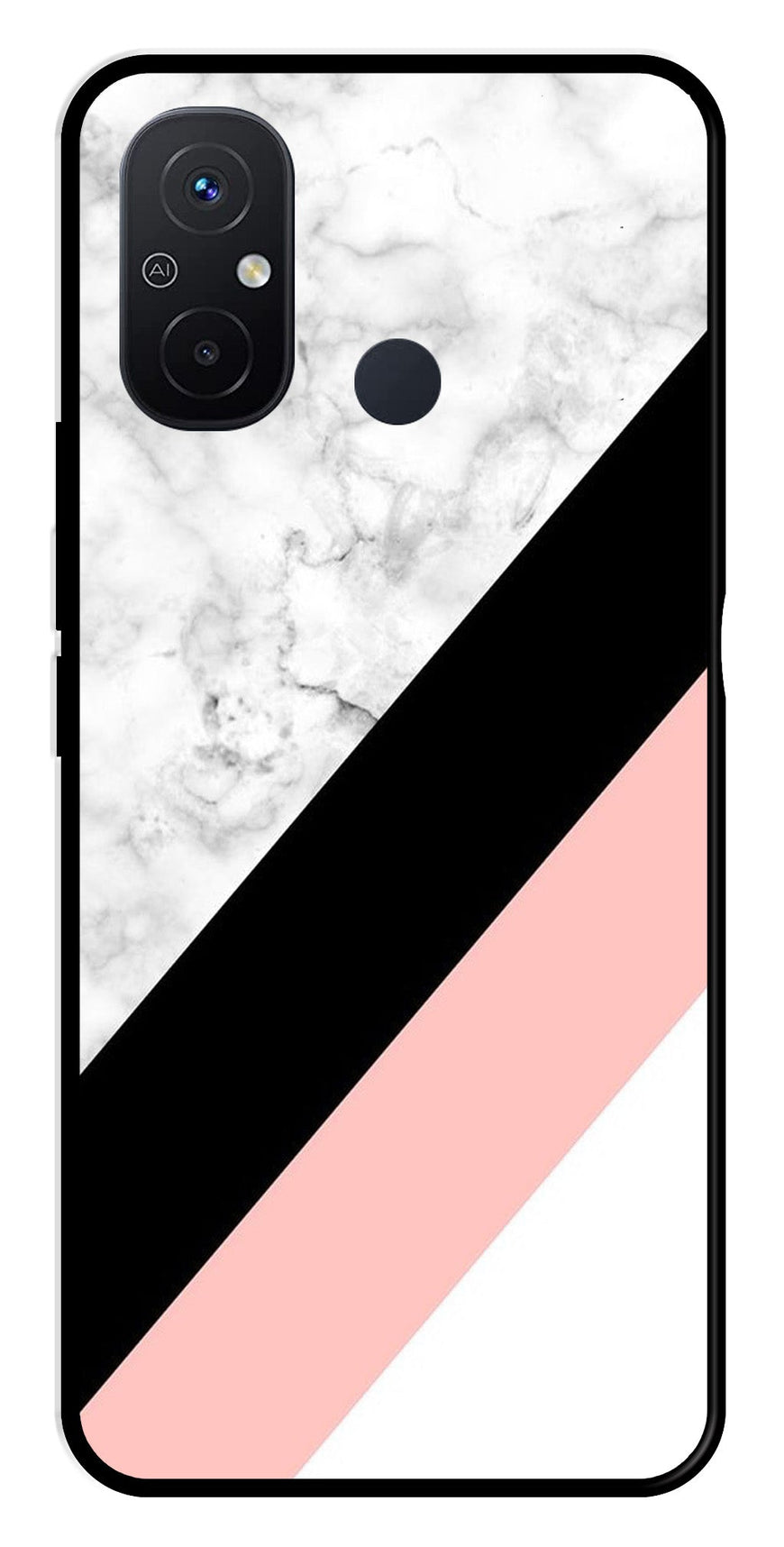 Marble Design Metal Mobile Case for Redmi 12C   (Design No -24)