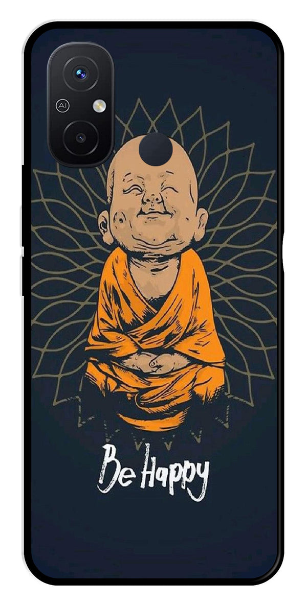 Be Happy Metal Mobile Case for Redmi 12C   (Design No -27)