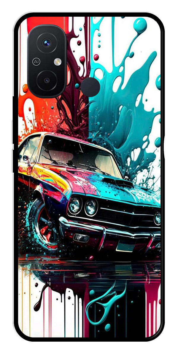 Vintage Car Metal Mobile Case for Redmi 12C   (Design No -29)