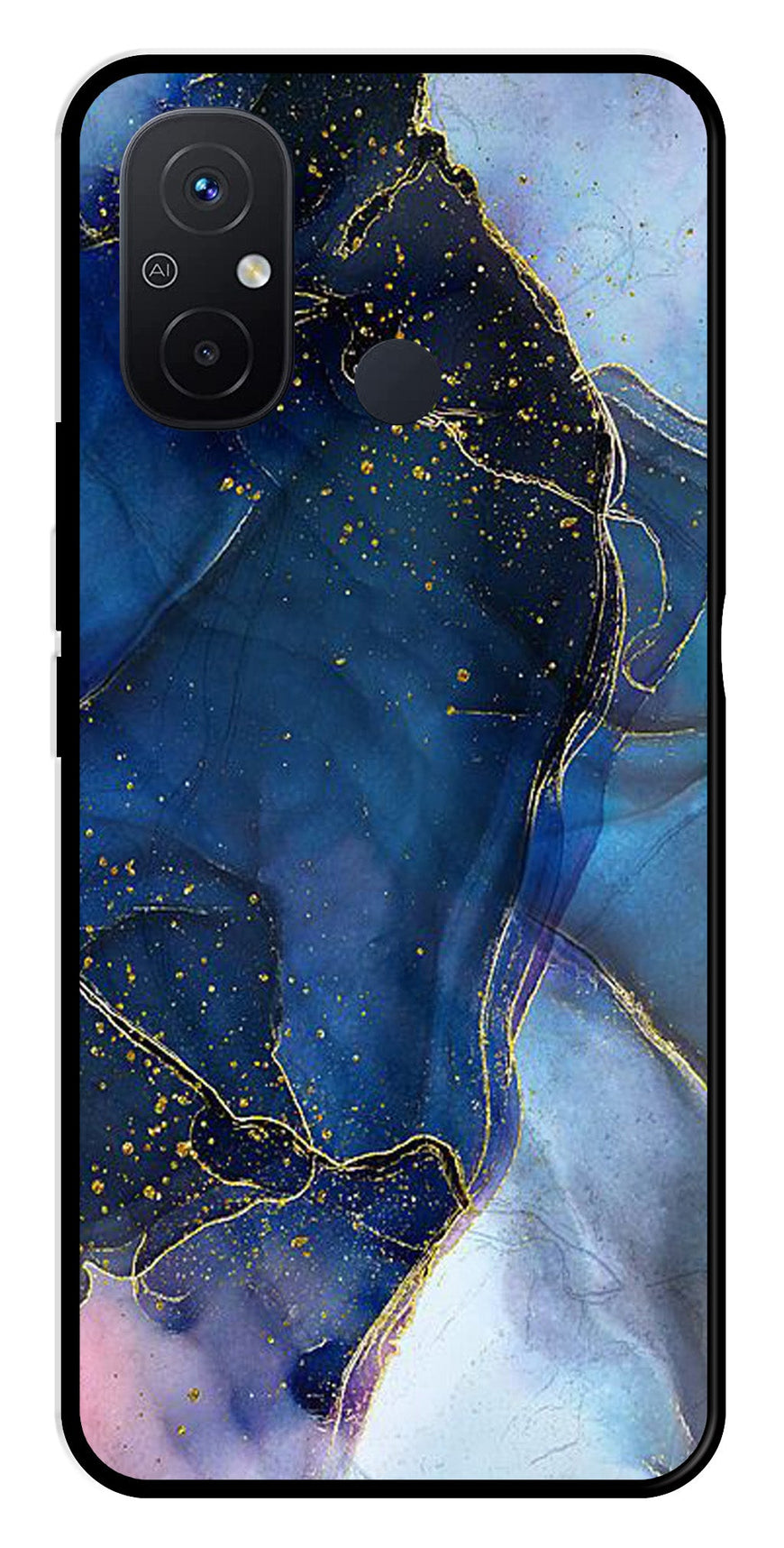 Blue Marble Metal Mobile Case for Redmi 12C   (Design No -34)