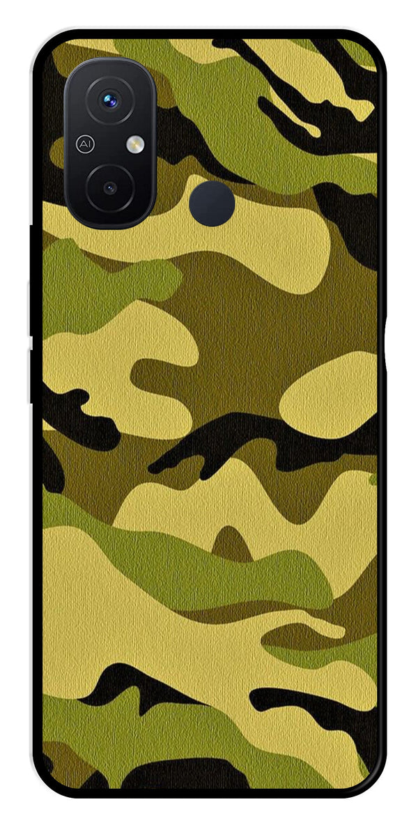 Army Pattern Metal Mobile Case for Redmi 12C   (Design No -35)