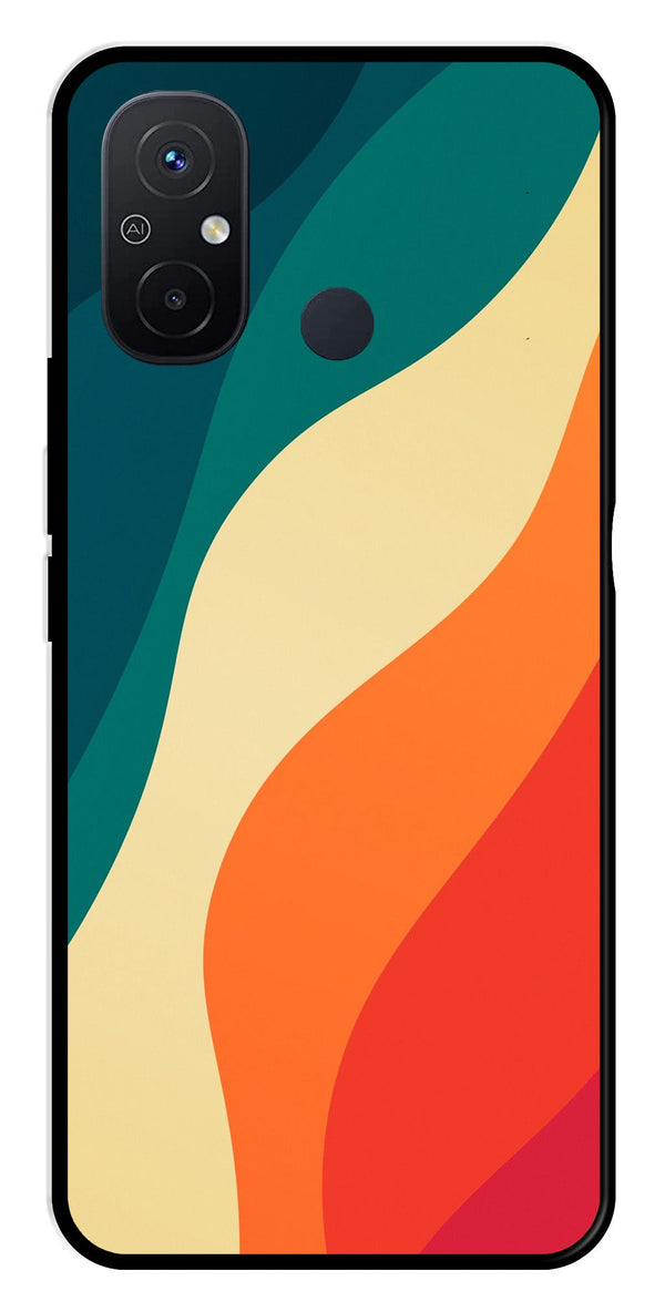 Muted Rainbow Metal Mobile Case for Redmi 12C   (Design No -39)