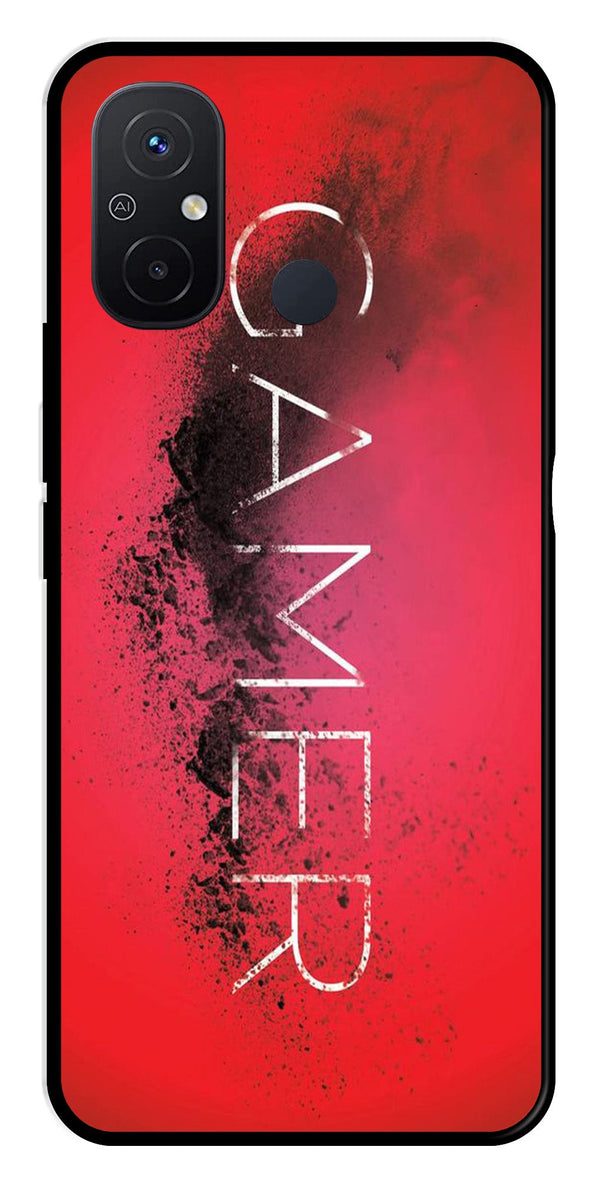 Gamer Pattern Metal Mobile Case for Redmi 12C   (Design No -41)